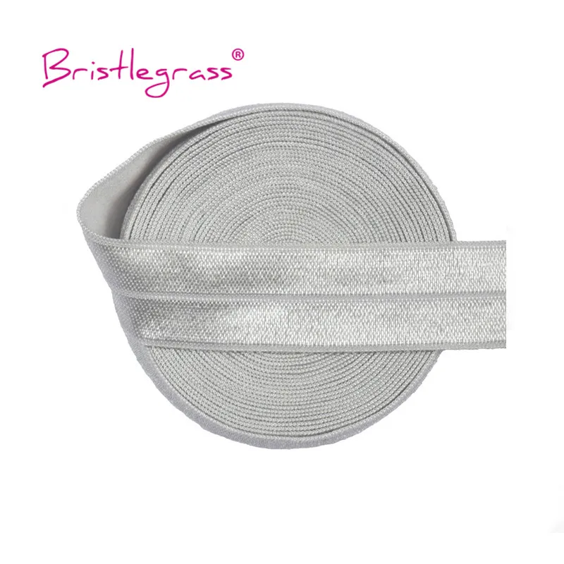 BRISTLEGRASS 50 100 Yard by Roll 3/4" 20mm Solid Shiny FOE Fold Over Elastics Spandex Satin Band Headband Dress Sewing Lace Trim - immagine 17