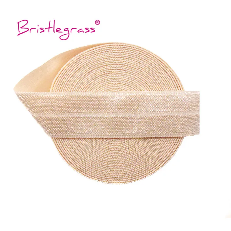 BRISTLEGRASS 50 100 Yard by Roll 3/4" 20mm Solid Shiny FOE Fold Over Elastics Spandex Satin Band Headband Dress Sewing Lace Trim - immagine 26