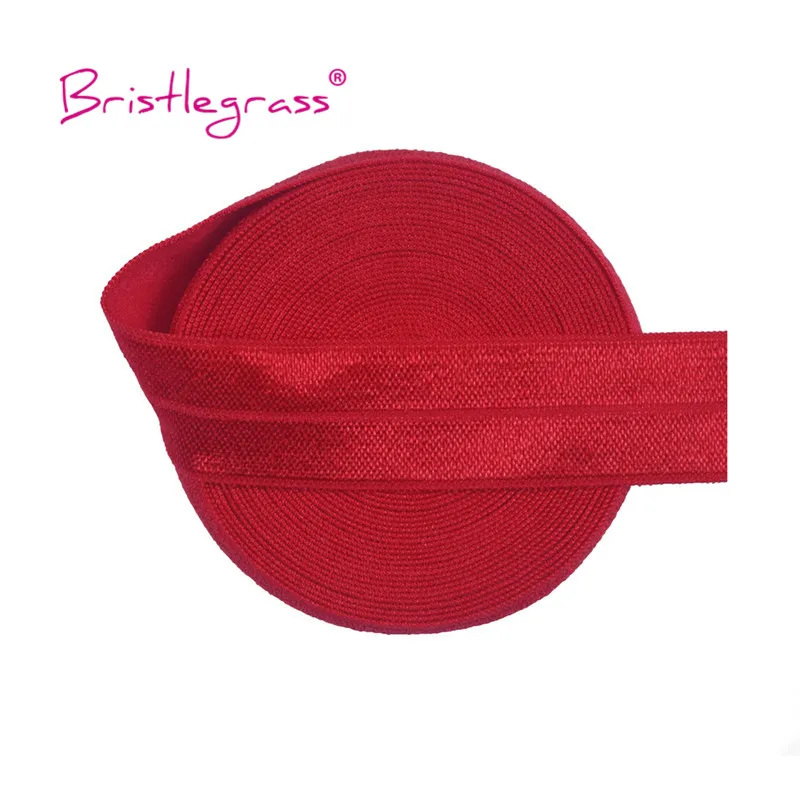 BRISTLEGRASS 50 100 Yard by Roll 3/4" 20mm Solid Shiny FOE Fold Over Elastics Spandex Satin Band Headband Dress Sewing Lace Trim - immagine 8