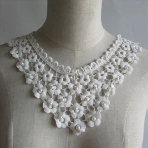 new arrive white pearl Embroidered flower collar lace collar DIY sewing accessories Decoration Appliques 1pcs sell free shipping