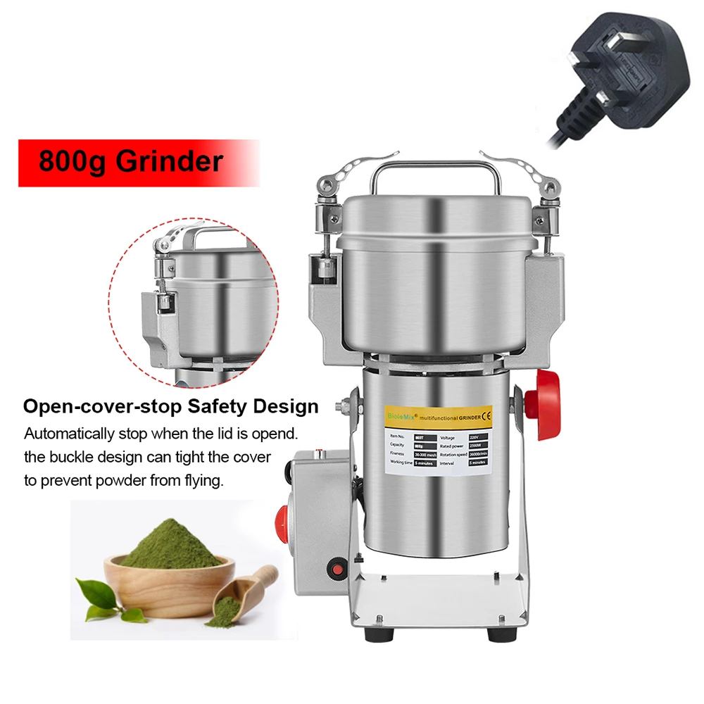 BioloMix 800g 700g Grains Spices Herbals Cereals Coffee Dry Food Grinder Mill Grinding Machine Gristmill Flour Powder crusher - immagine 10