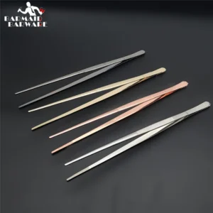 Stainless Steel Kitchen & Bar Tweezer Food Tongs Kitchen Cooking Medical Tweezer Copper/Gold/Black Plated Bar Tool