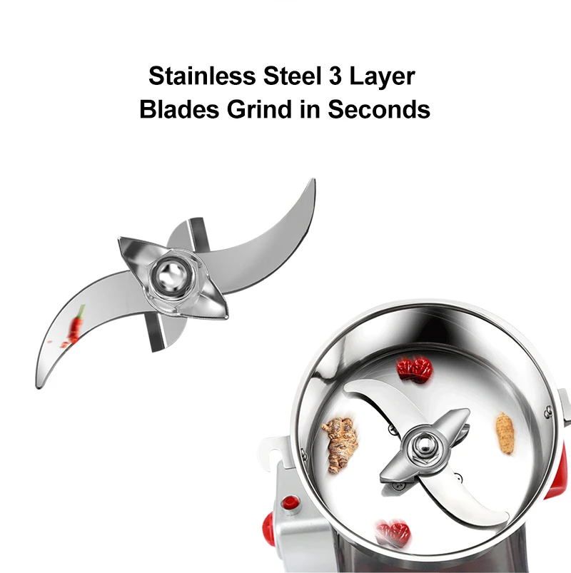 BioloMix 800g 700g Grains Spices Herbals Cereals Coffee Dry Food Grinder Mill Grinding Machine Gristmill Flour Powder crusher - immagine 22