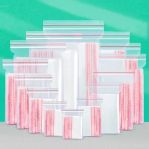 100PCS Plastic Bags Jewelry Zip Zipped Lock Reclosable Poly Clear Packaging Bags Different Size