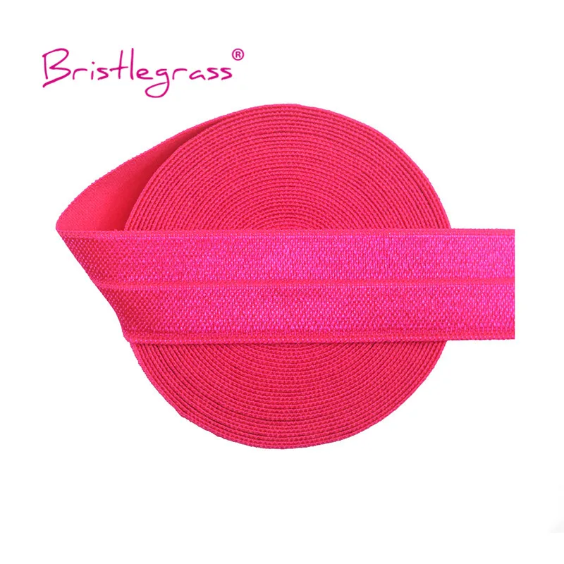 BRISTLEGRASS 50 100 Yard by Roll 3/4" 20mm Solid Shiny FOE Fold Over Elastics Spandex Satin Band Headband Dress Sewing Lace Trim - immagine 46