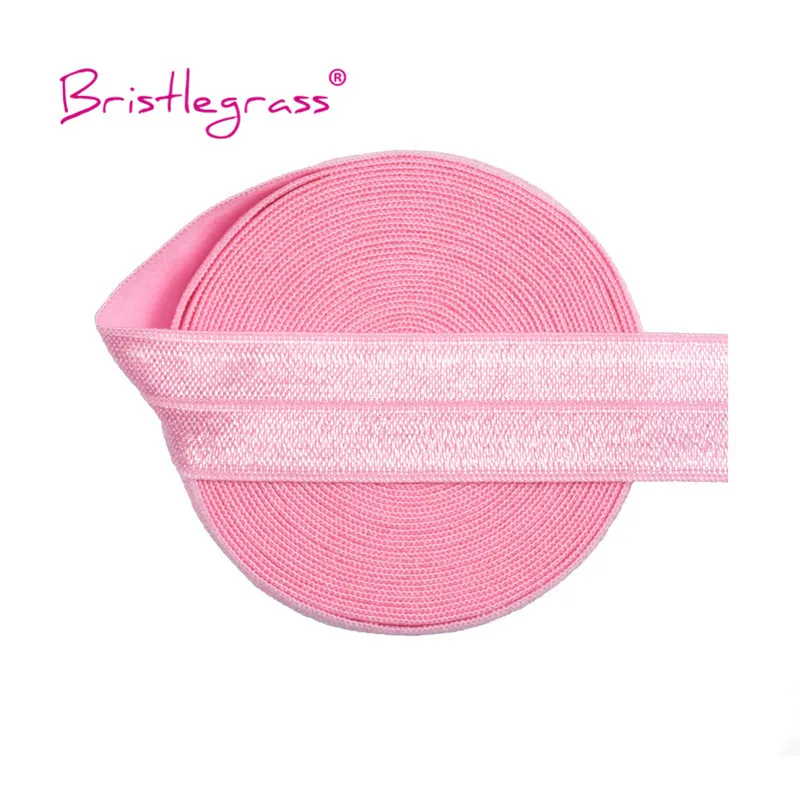 BRISTLEGRASS 50 100 Yard by Roll 3/4" 20mm Solid Shiny FOE Fold Over Elastics Spandex Satin Band Headband Dress Sewing Lace Trim - immagine 18