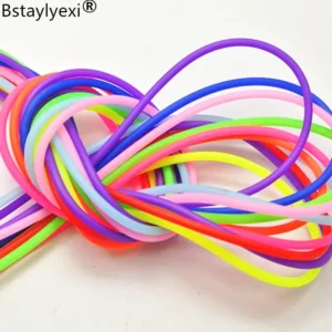 20 Meter Mixed Color  rope  2mm Hollow Rubber Tubing Jewelry Cord   Cover Memory Wire decorative diy accessories