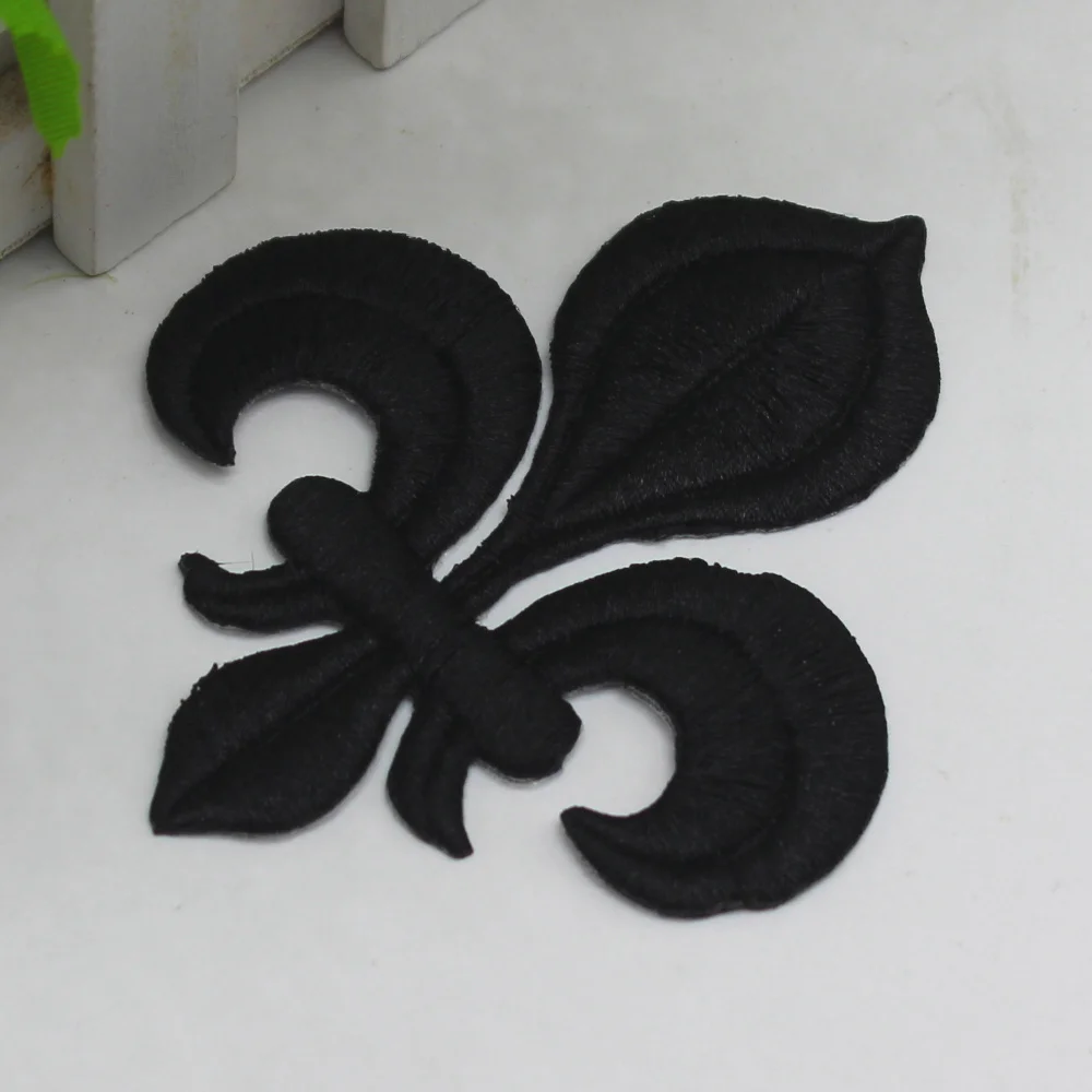 5 Pieces Iron On Patches Gold Embroidery Flower Appliqued Christmas Fleur De Lis Flower 3D Lotus Appliques 10-8.5cm/3.5*3cm - immagine 22