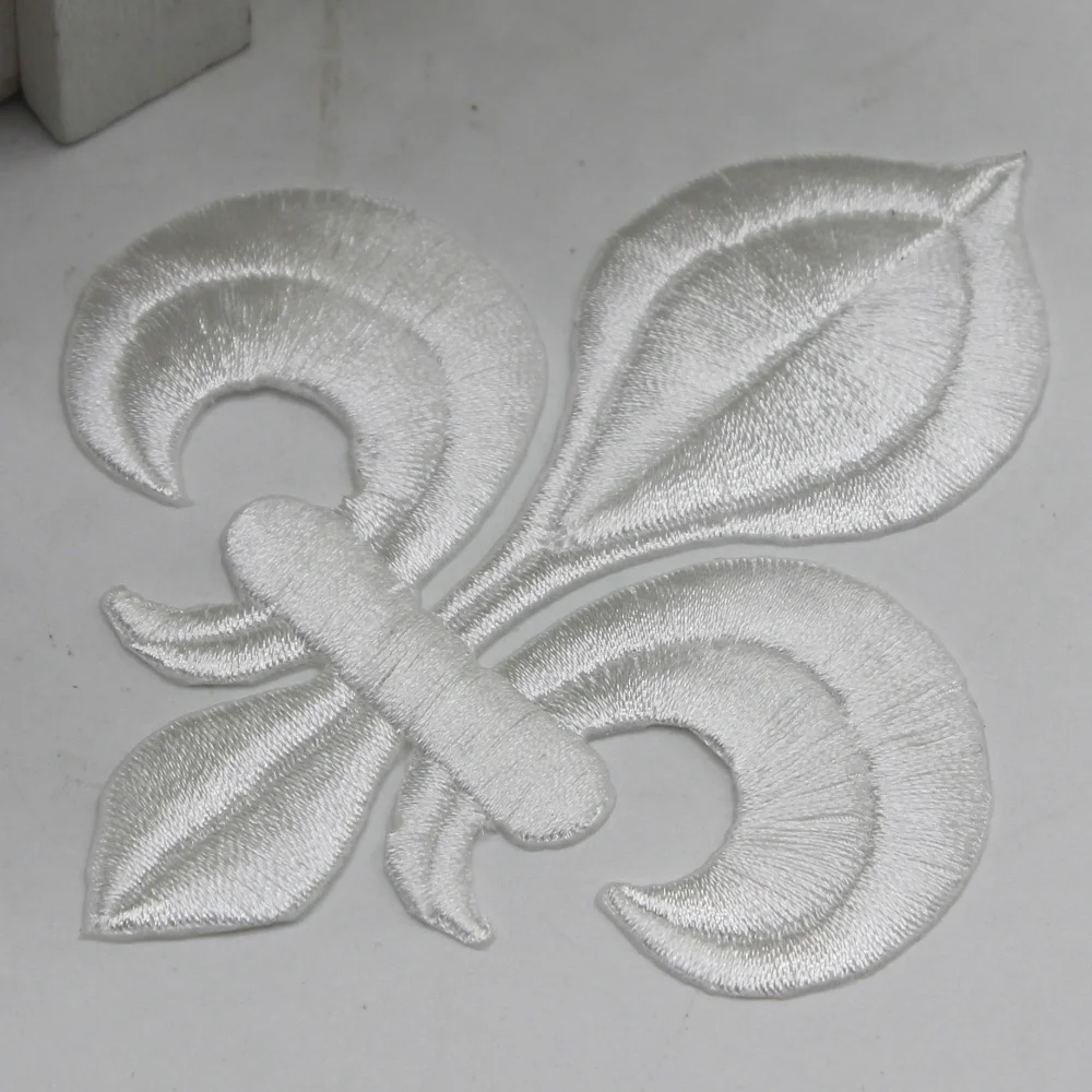 5 Pieces Iron On Patches Gold Embroidery Flower Appliqued Christmas Fleur De Lis Flower 3D Lotus Appliques 10-8.5cm/3.5*3cm - immagine 23