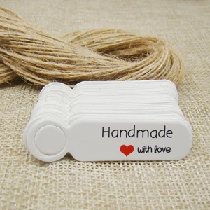 5*1.3cm cute shape kraft paper blank price label tag 100pcs +100pcs hemp string for production price tag description - immagine 7