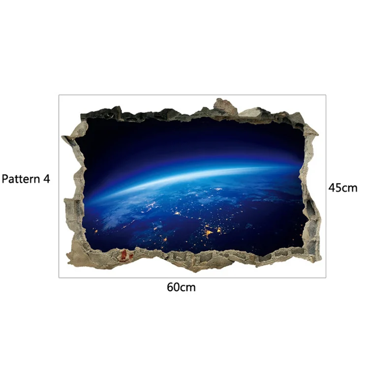 3D Star Universe Series Broken Wall Stickers For Kids Baby Rooms Bedroom Home Decoration Decals Mural Poster Sticker On The Wall - immagine 10