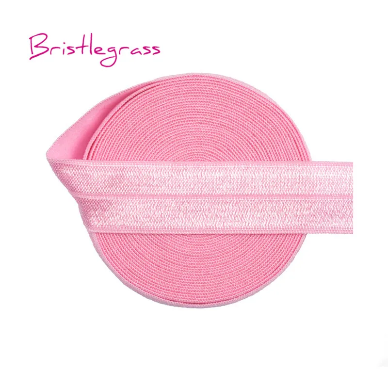 BRISTLEGRASS 50 100 Yard by Roll 3/4" 20mm Solid Shiny FOE Fold Over Elastics Spandex Satin Band Headband Dress Sewing Lace Trim - immagine 2