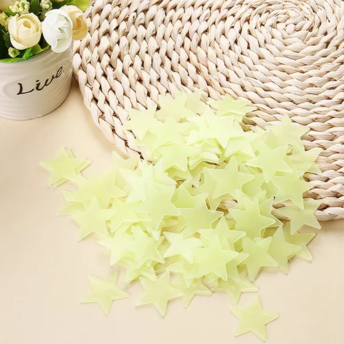 100Pcs Luminous Wall Stickers Glow In The Dark Stars Stickers For Kids Baby Rooms Colorful Fluorescent Home Room Decor Decals - immagine 7