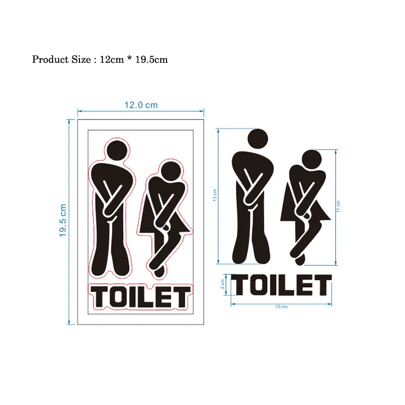 Creative Funny Toilet Wall/Door Stickers Bathroom Decoration Vinyl Home Decor Decals Waterproof Poster Wallpaper On The Wall - immagine 3