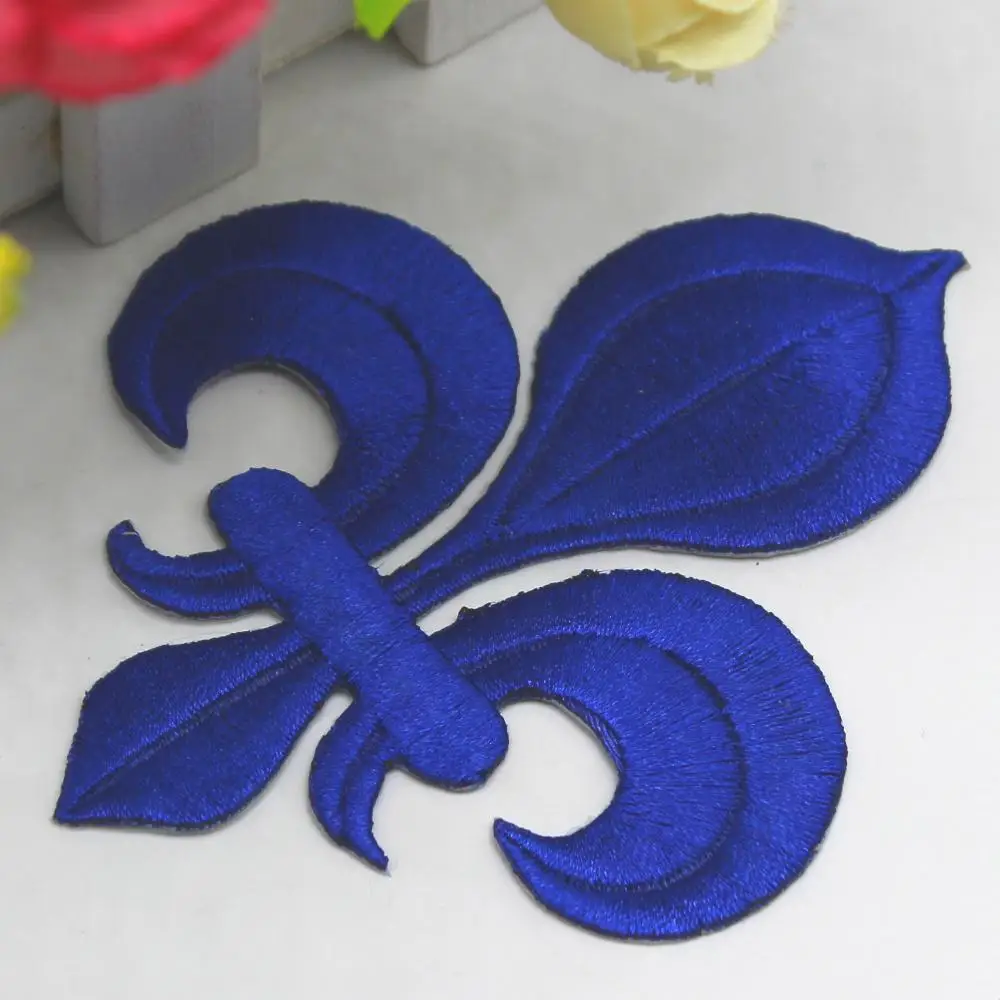 5 Pieces Iron On Patches Gold Embroidery Flower Appliqued Christmas Fleur De Lis Flower 3D Lotus Appliques 10-8.5cm/3.5*3cm - immagine 24