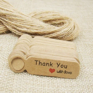 5*1.3cm cute shape kraft paper blank price label tag 100pcs +100pcs hemp string for production price tag description - immagine 12
