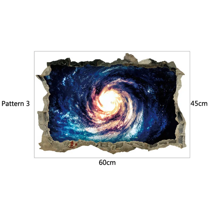 3D Star Universe Series Broken Wall Stickers For Kids Baby Rooms Bedroom Home Decoration Decals Mural Poster Sticker On The Wall - immagine 9