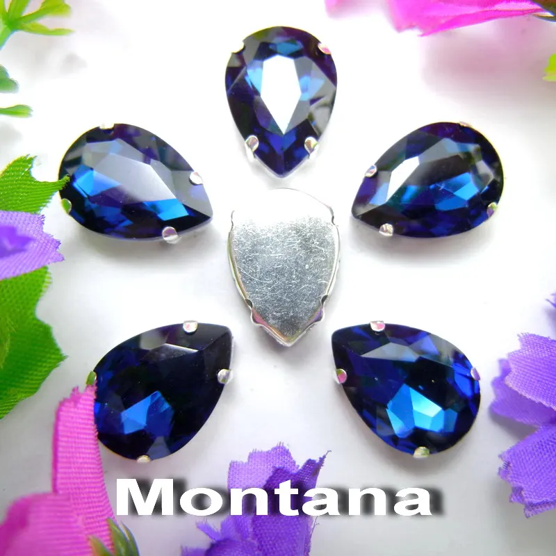 Colorful 7 sizes glass Crystal Silver claw Various colors mix water drop tear drop Sew on rhinestone beads wedding dress diy - immagine 29