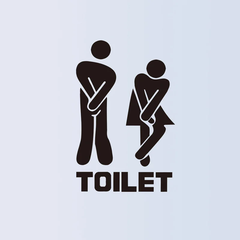 Creative Funny Toilet Wall/Door Stickers Bathroom Decoration Vinyl Home Decor Decals Waterproof Poster Wallpaper On The Wall - immagine 2