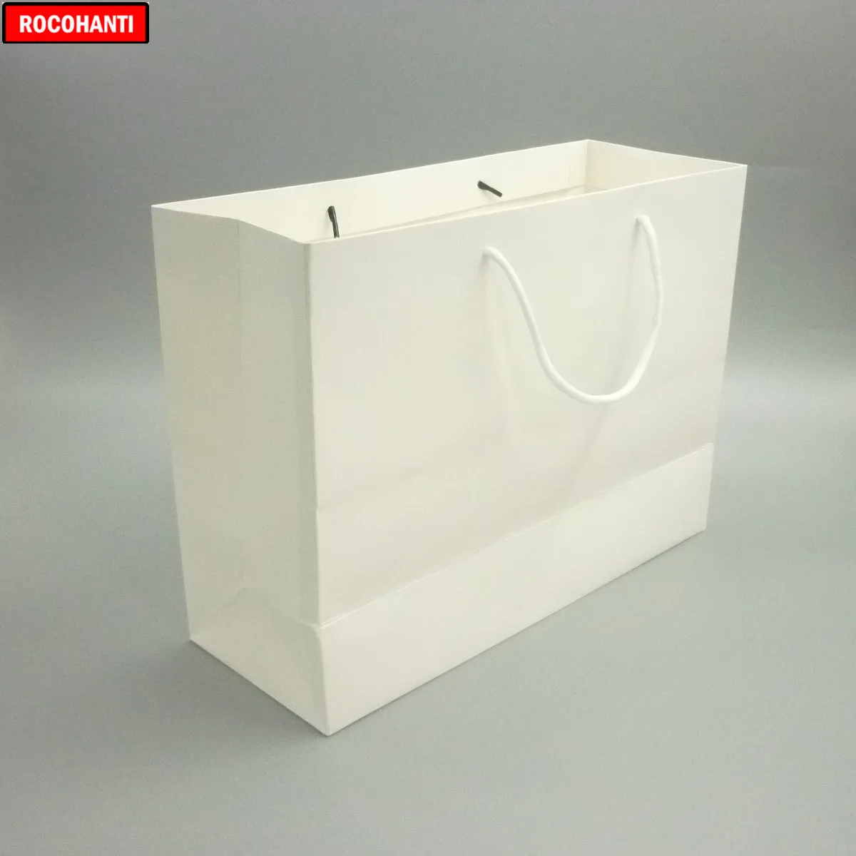 Custom Logo Printed Thick Cardboard White Paper Bags Shopping Gift Packaging Bag for Clothing Jewelry Small Large Bolsas Papel - immagine 3