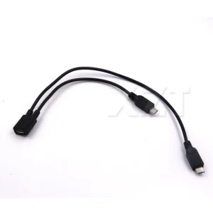 AT 1PCS Micro USB 2.0 Splitter Y 1 Female to 2 Male Data Charge Cable Extension Cord For phone High Quality sync data cable