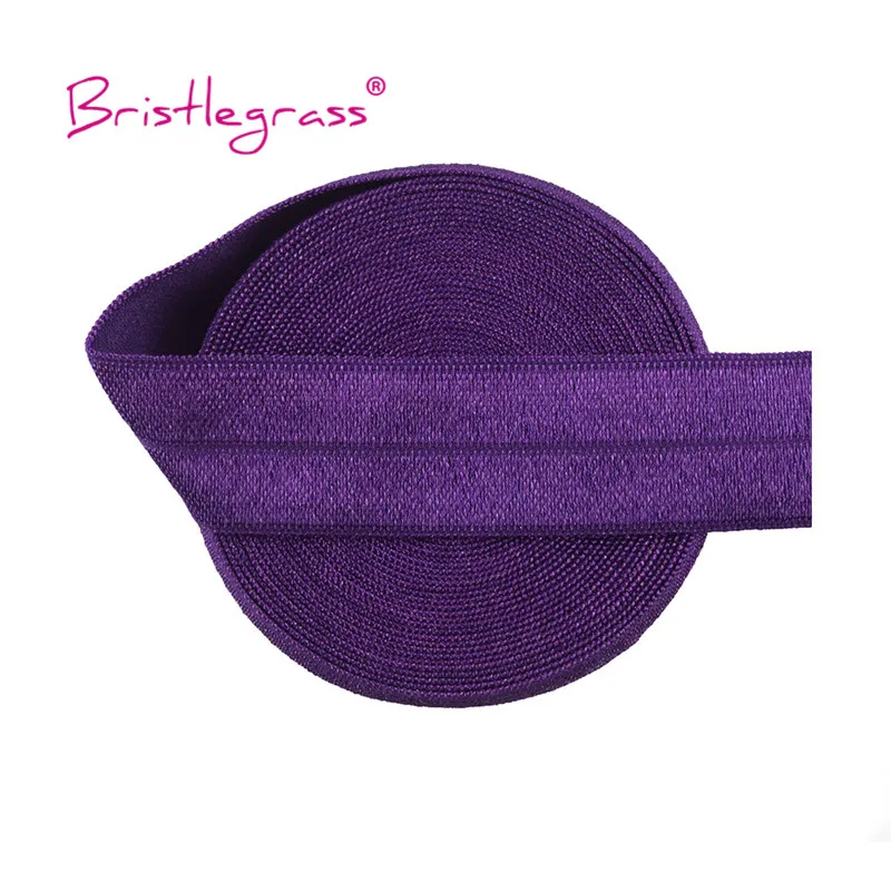BRISTLEGRASS 50 100 Yard by Roll 3/4" 20mm Solid Shiny FOE Fold Over Elastics Spandex Satin Band Headband Dress Sewing Lace Trim - immagine 19