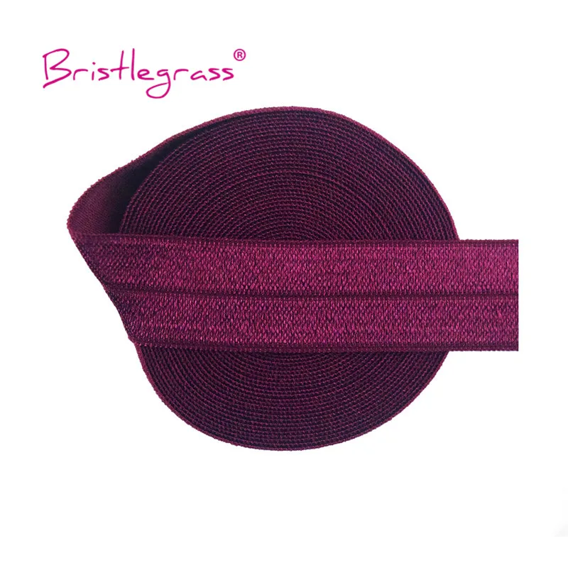 BRISTLEGRASS 50 100 Yard by Roll 3/4" 20mm Solid Shiny FOE Fold Over Elastics Spandex Satin Band Headband Dress Sewing Lace Trim - immagine 43