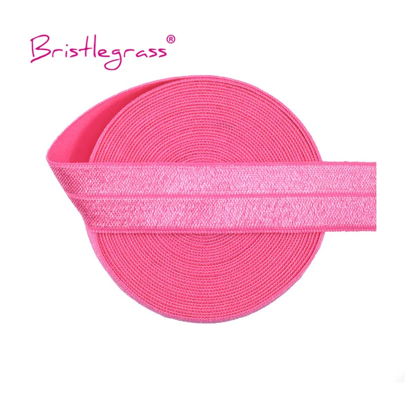 BRISTLEGRASS 50 100 Yard by Roll 3/4" 20mm Solid Shiny FOE Fold Over Elastics Spandex Satin Band Headband Dress Sewing Lace Trim - immagine 47