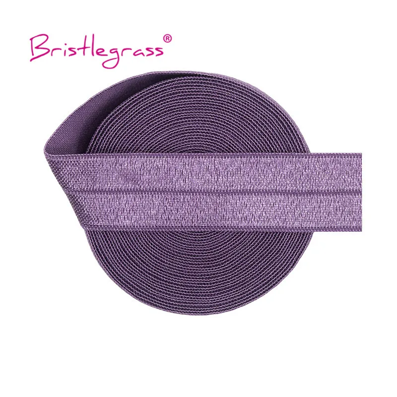 BRISTLEGRASS 50 100 Yard by Roll 3/4" 20mm Solid Shiny FOE Fold Over Elastics Spandex Satin Band Headband Dress Sewing Lace Trim - immagine 6