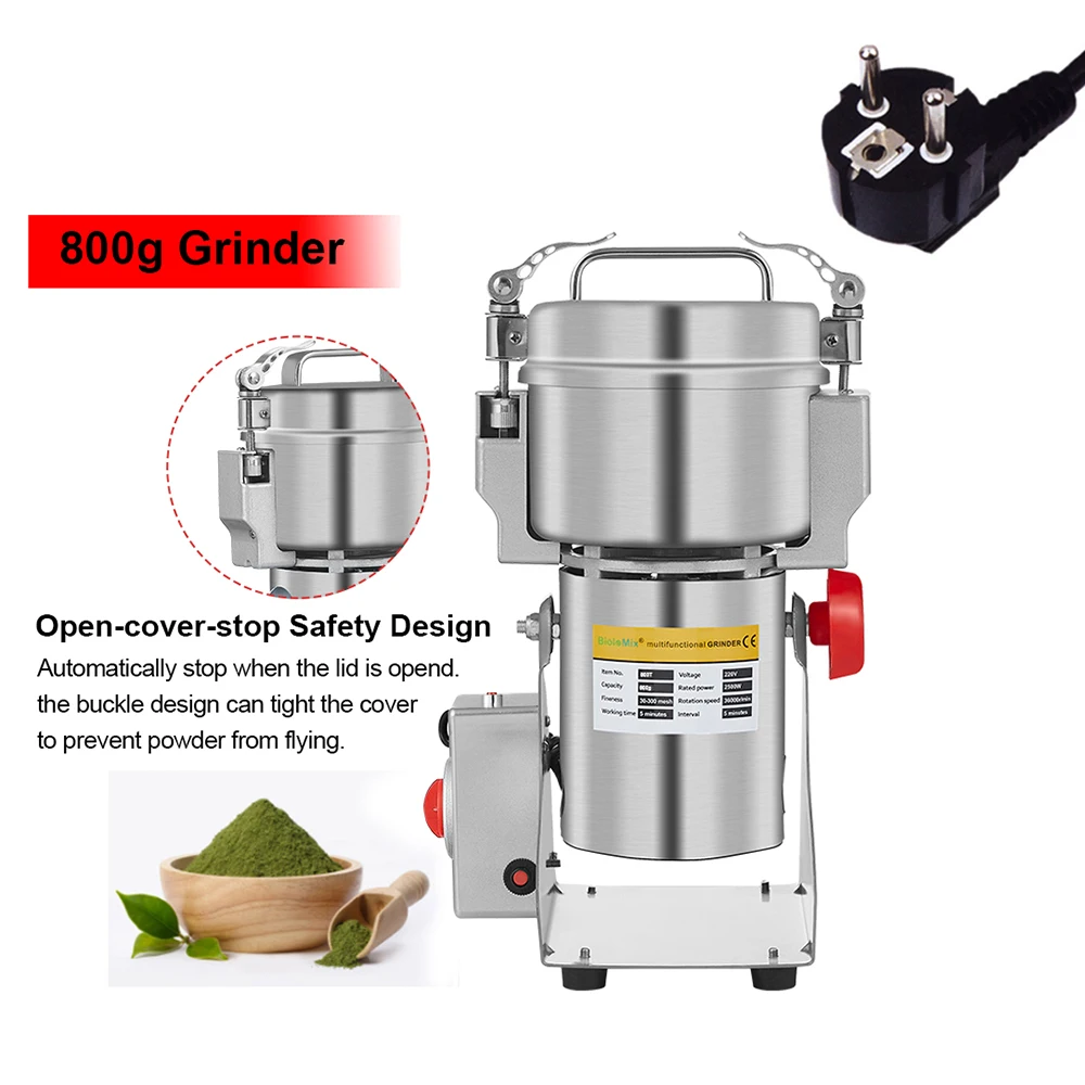 BioloMix 800g 700g Grains Spices Herbals Cereals Coffee Dry Food Grinder Mill Grinding Machine Gristmill Flour Powder crusher - immagine 8