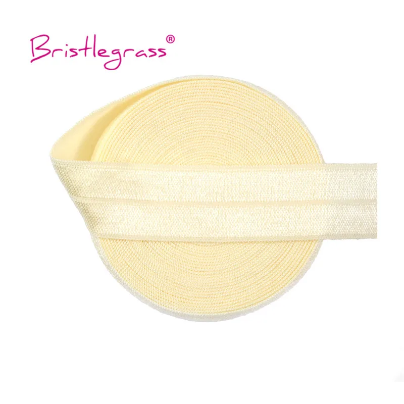 BRISTLEGRASS 50 100 Yard by Roll 3/4" 20mm Solid Shiny FOE Fold Over Elastics Spandex Satin Band Headband Dress Sewing Lace Trim - immagine 12