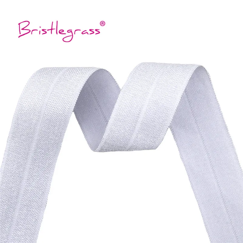BRISTLEGRASS 50 100 Yard by Roll 3/4" 20mm Solid Shiny FOE Fold Over Elastics Spandex Satin Band Headband Dress Sewing Lace Trim - immagine 5
