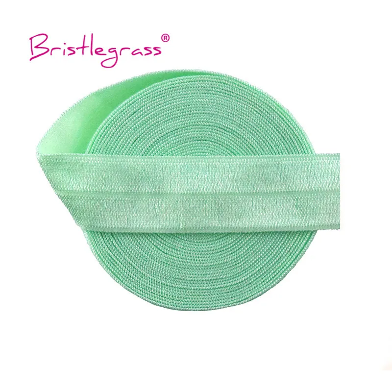 BRISTLEGRASS 50 100 Yard by Roll 3/4" 20mm Solid Shiny FOE Fold Over Elastics Spandex Satin Band Headband Dress Sewing Lace Trim - immagine 60
