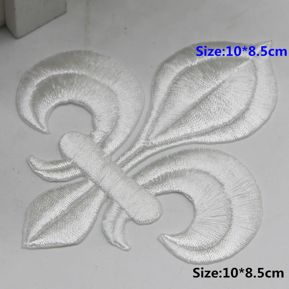 5 Pieces Iron On Patches Gold Embroidery Flower Appliqued Christmas Fleur De Lis Flower 3D Lotus Appliques 10-8.5cm/3.5*3cm - immagine 19
