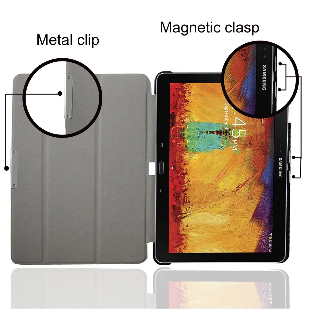 For Samsung Galaxy Note 10.1 2014 Edition P600 P605 P601 Smart Cover Case /Tab Pro 10.1 T520 T521 T525 Tablet Cover Magnet Sleep - immagine 15