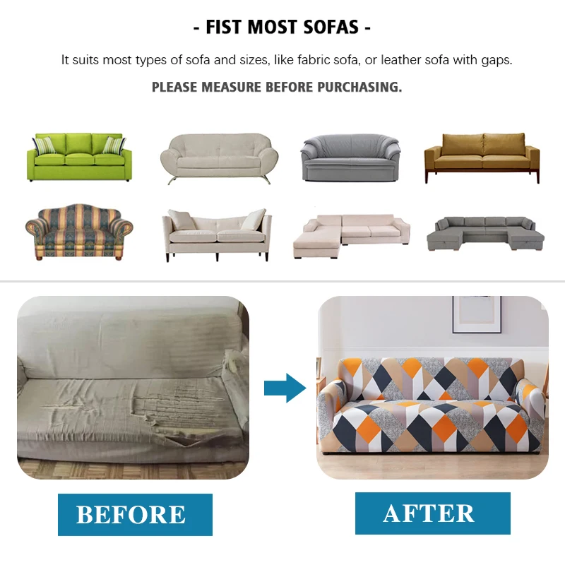Coolazy Stretch Plaid Sofa Slipcover Elastic Sofa Covers for Living Room funda sofa Chair Couch Cover Home Decor 1/2/3/4-seater - immagine 4