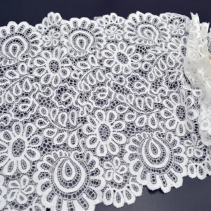 New Arrival 3Yards 22cm Black White Lace Fabric DIY Crafts Sewing Suppies Decoration Accessories For Garments Elastic Lace Trim
