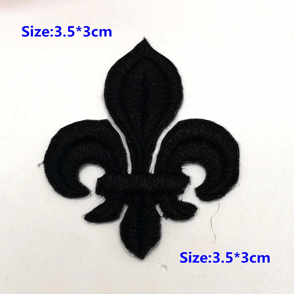 5 Pieces Iron On Patches Gold Embroidery Flower Appliqued Christmas Fleur De Lis Flower 3D Lotus Appliques 10-8.5cm/3.5*3cm - immagine 12