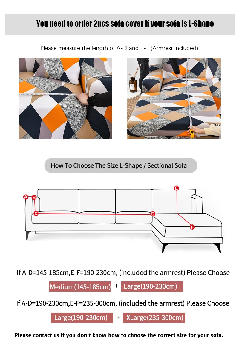 Coolazy Stretch Plaid Sofa Slipcover Elastic Sofa Covers for Living Room funda sofa Chair Couch Cover Home Decor 1/2/3/4-seater - immagine 54