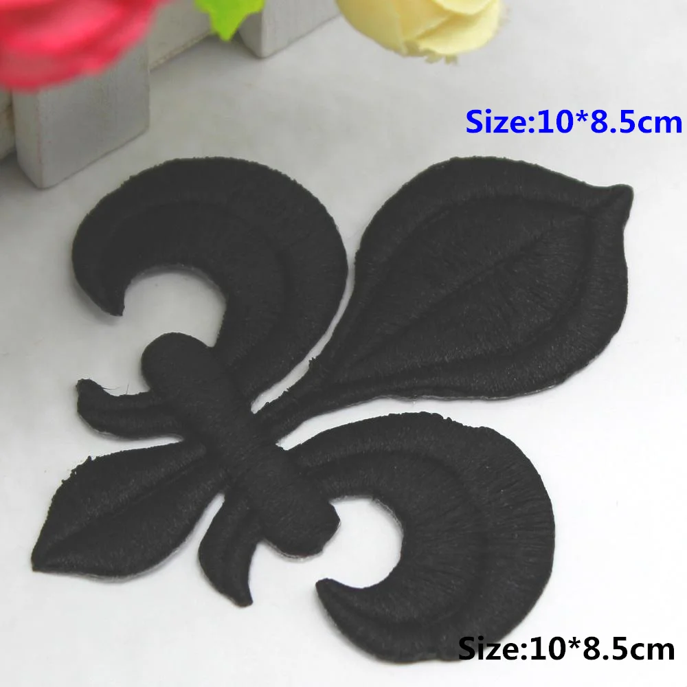 5 Pieces Iron On Patches Gold Embroidery Flower Appliqued Christmas Fleur De Lis Flower 3D Lotus Appliques 10-8.5cm/3.5*3cm - immagine 20