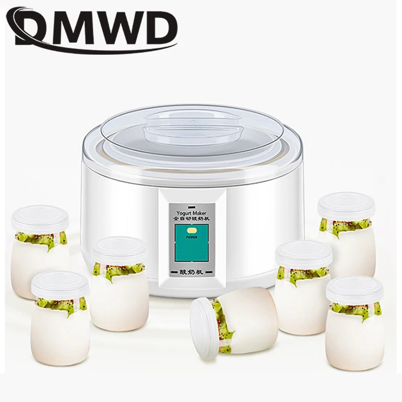 1.5L Electric Yogurt Maker Fermenter Automatic Multifunction Stainless Steel Liner Natto Rice Wine Pickle Machine 7 Yoghurt Cups - immagine 3